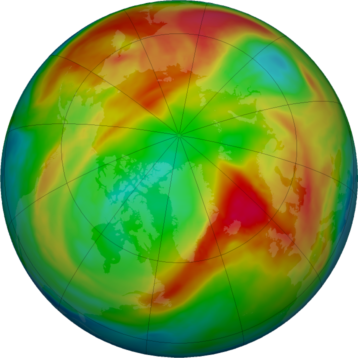 Arctic ozone map for 09 February 2018